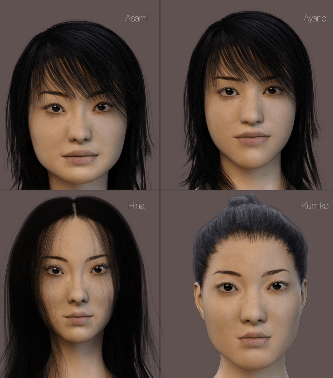 daz3d asian japanese females characters