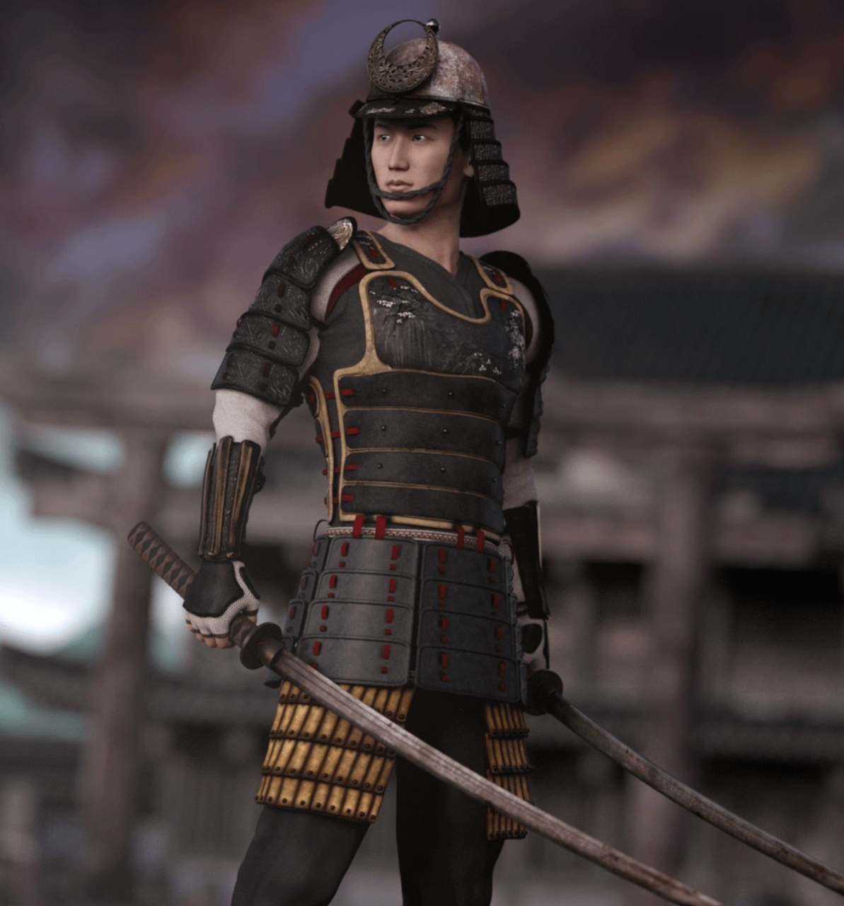 daz japanese samurai model