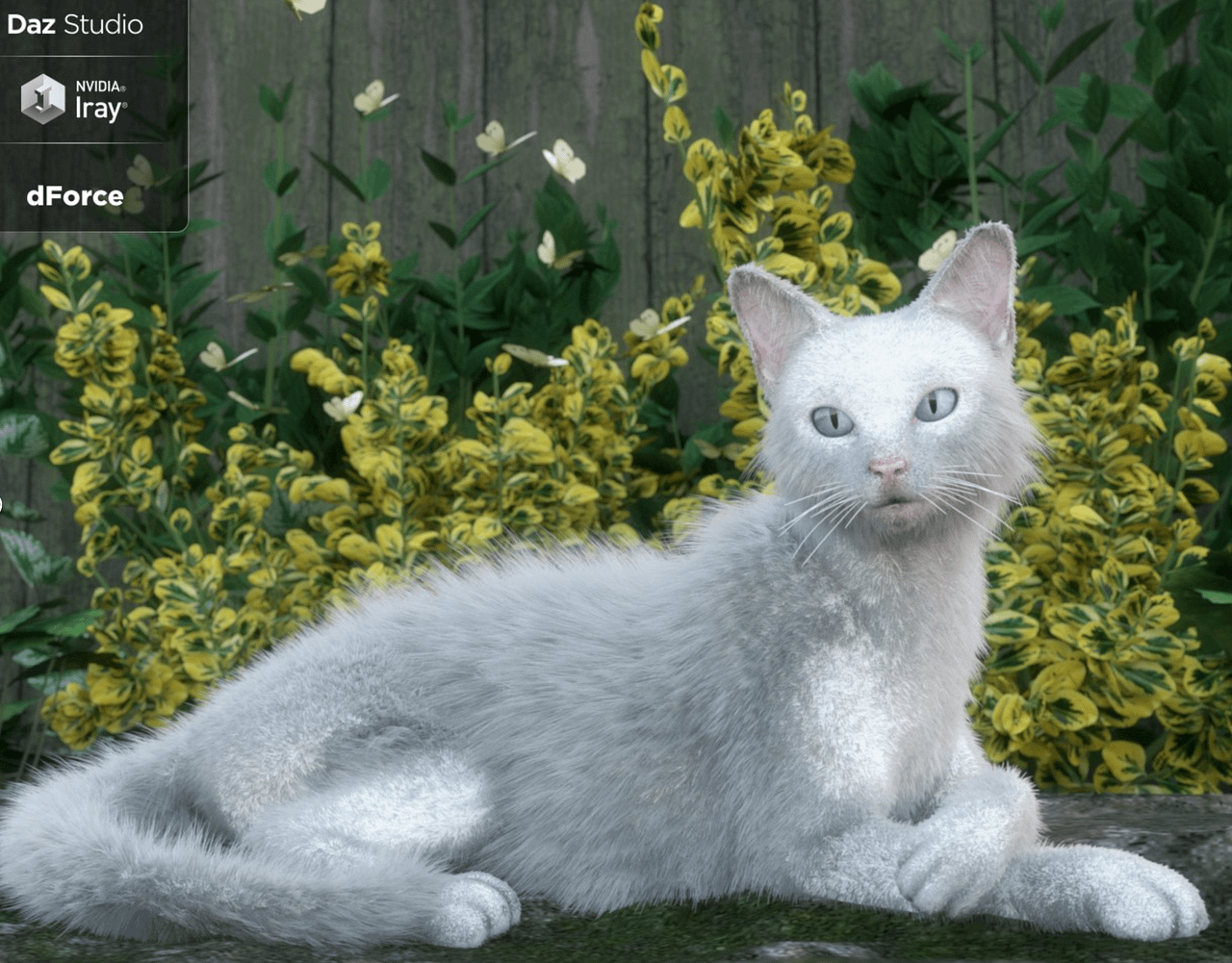 white 3d cat model
