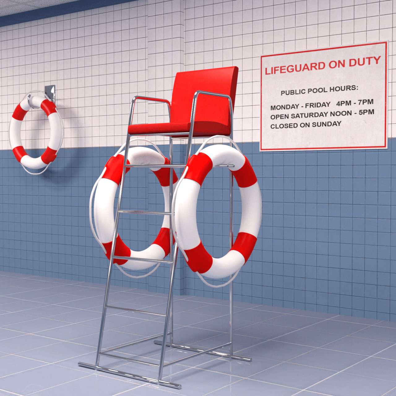 Lifeguard chair 3d model