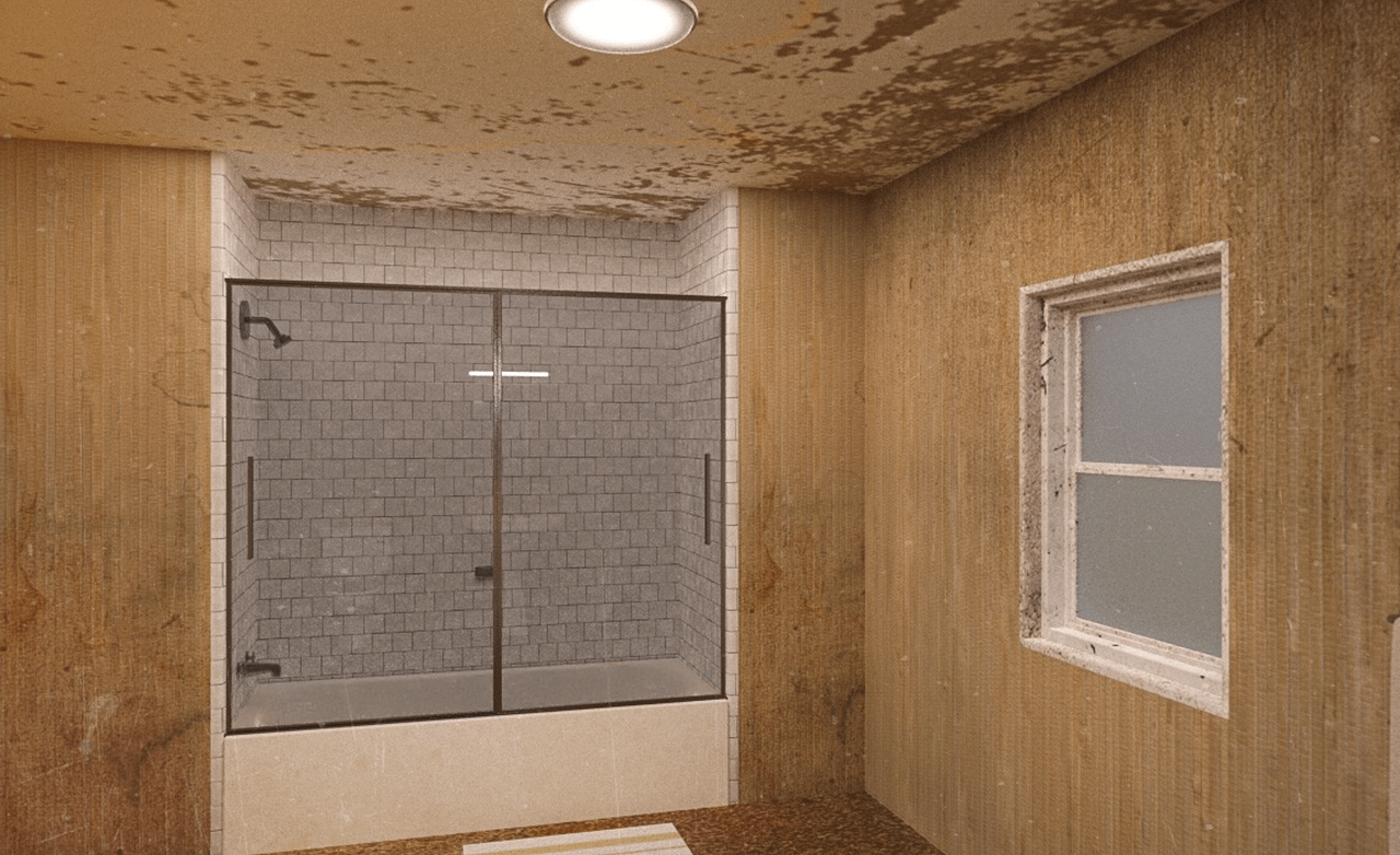 dirty motel bathroom 3d model
