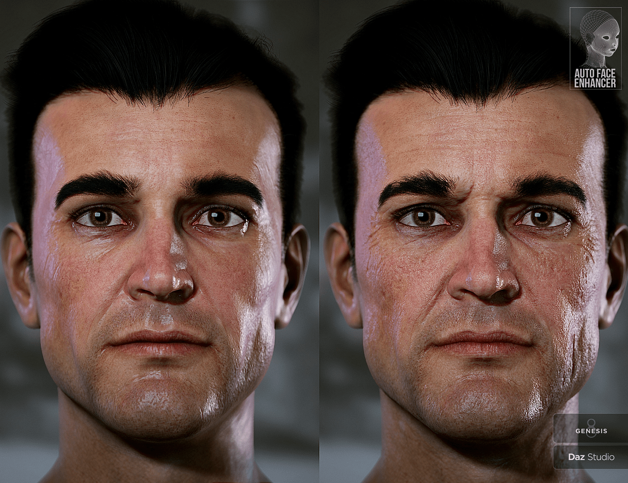 Additional face details by Face Enhancer for daz