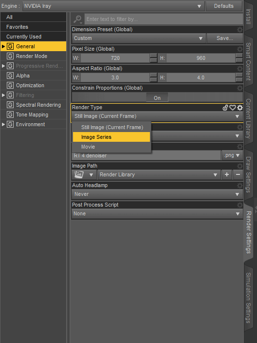 daz render settings for faster animation rendering