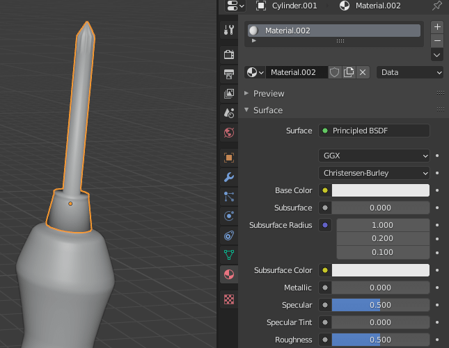 blender adding material to seperate object