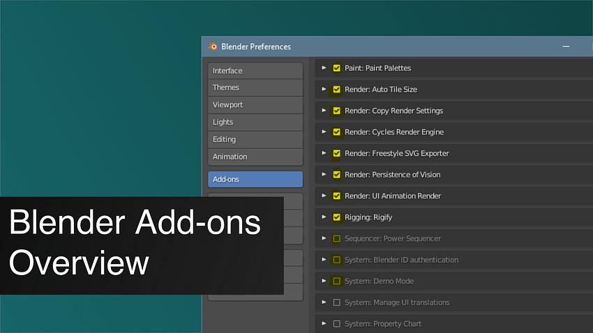 Blender Add-ons Overview