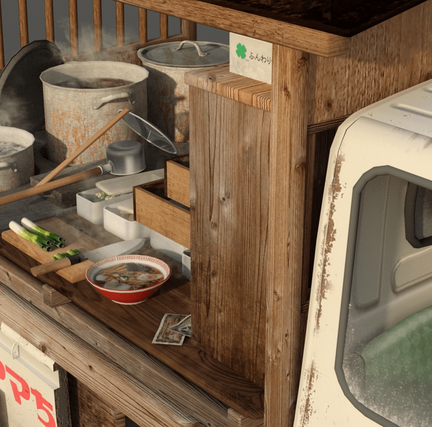 japanese ramen food truck daz 3d model