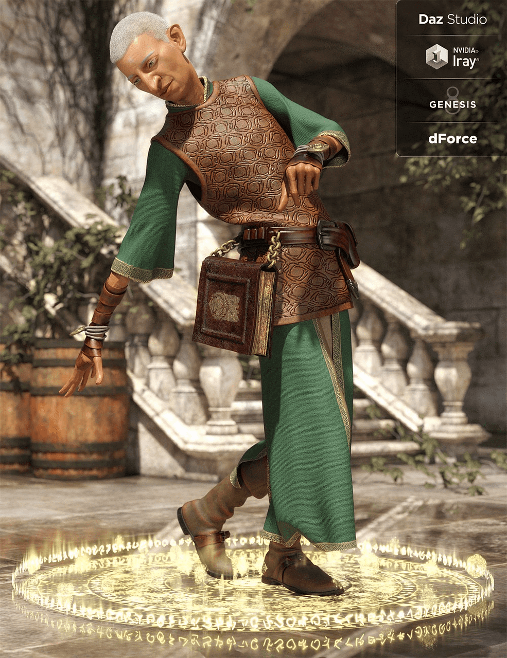 dforce outfit of cleric for daz studio