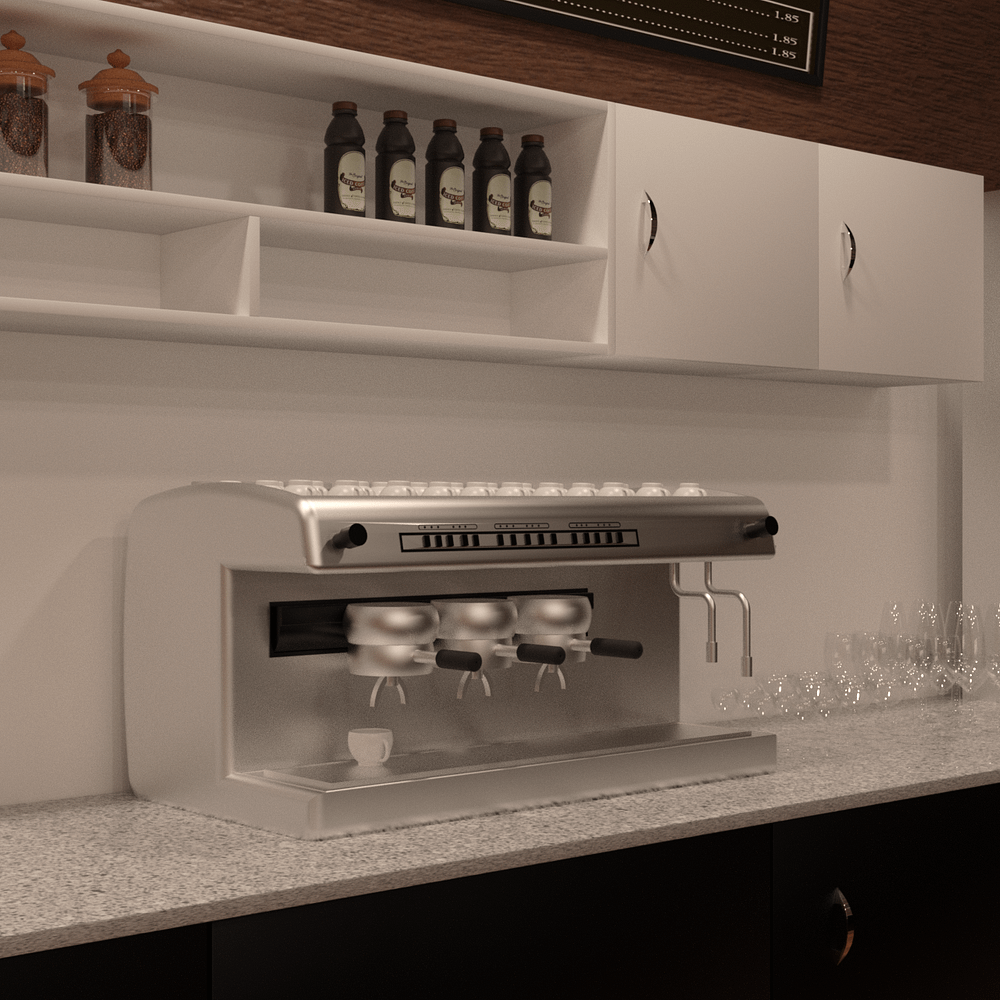3d model of a coffee maker machine