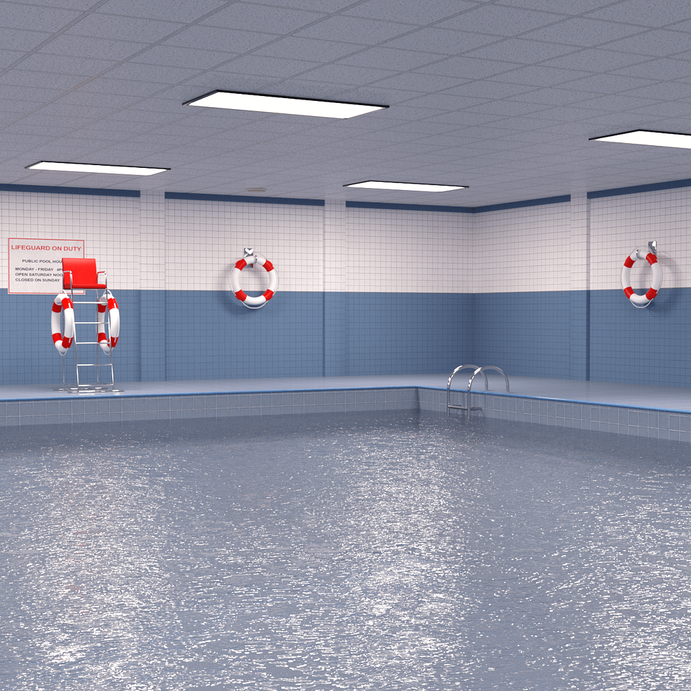 Public Indoor Pool 3d Model