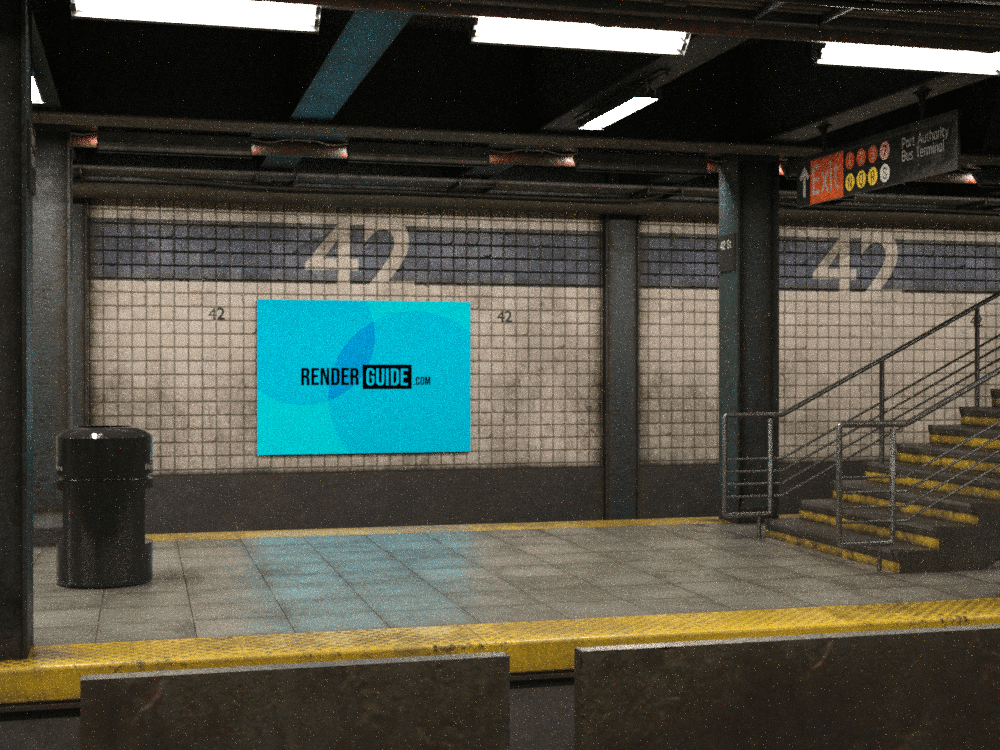 daz 3d final render banner subway station