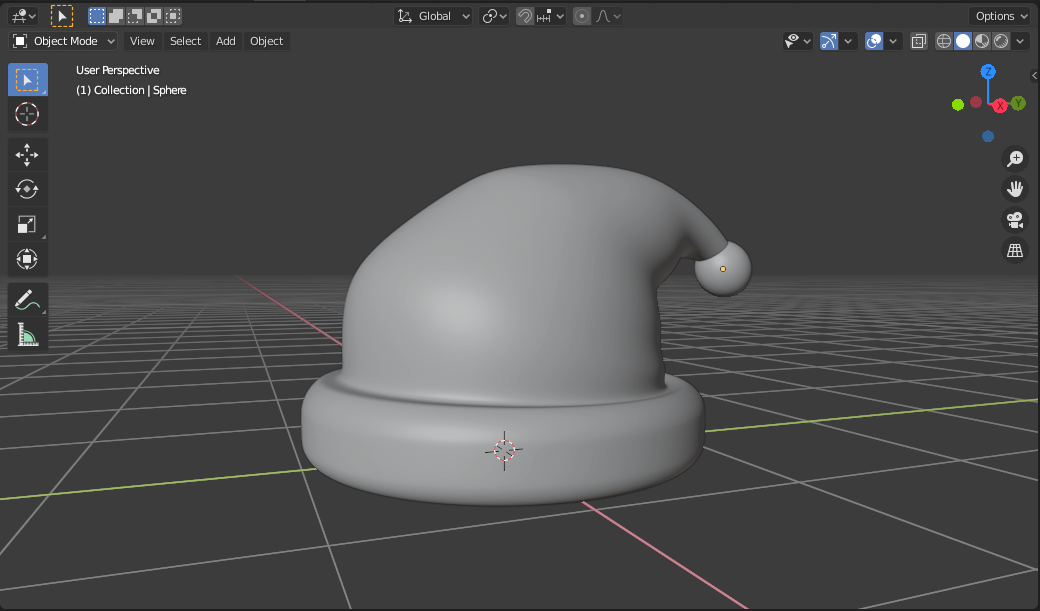 blender santa hat 3d model