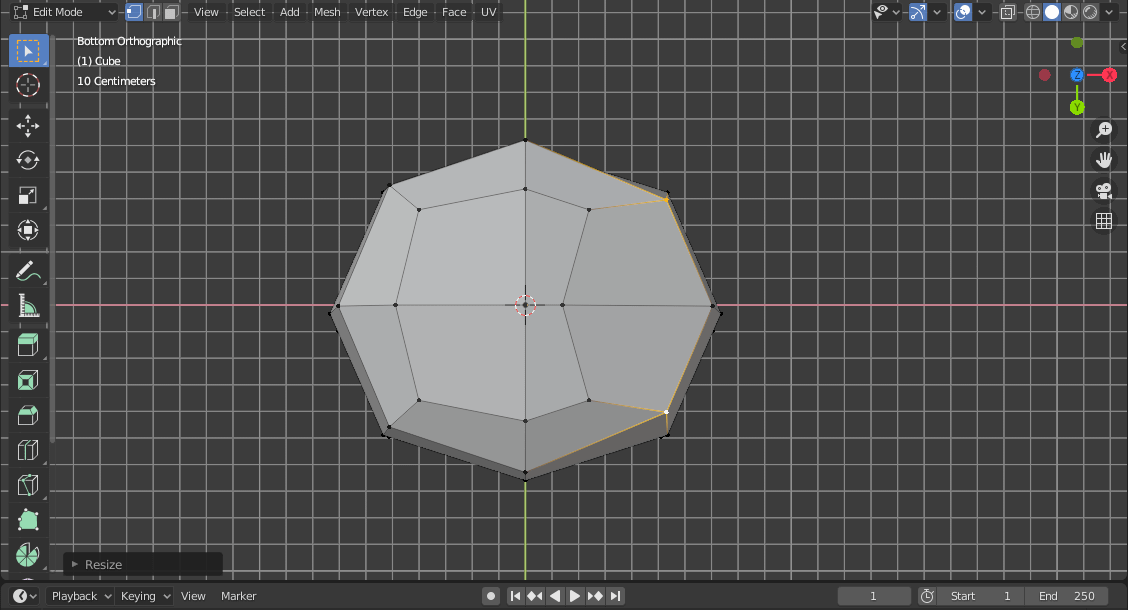 blender orthographic view face select among us character 