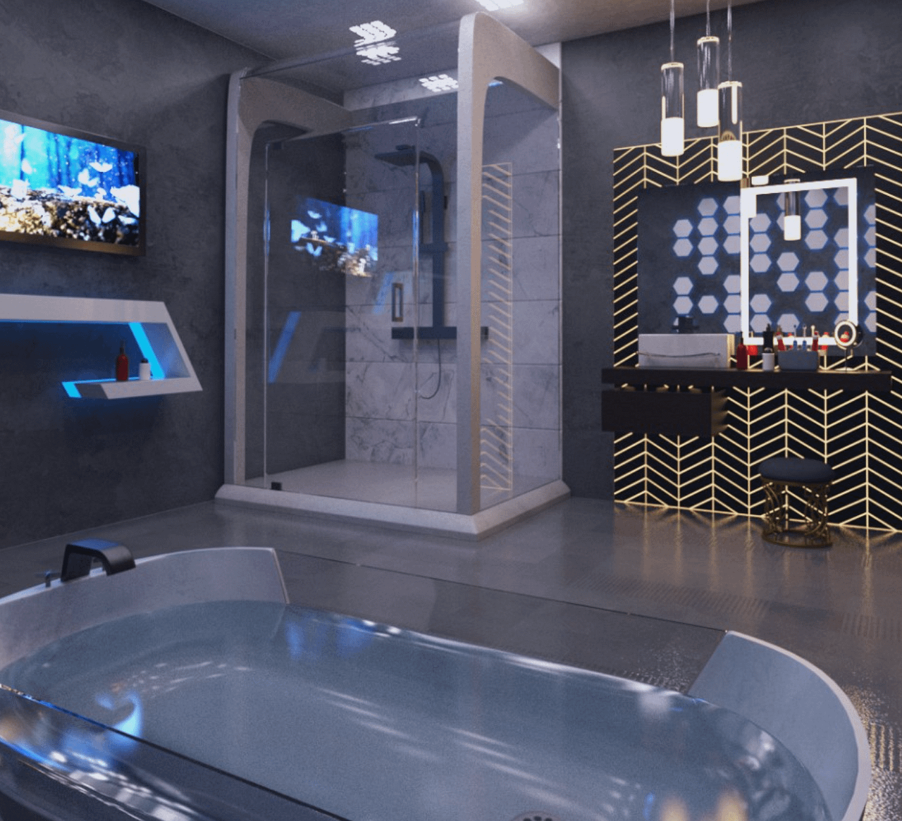 futuristic bathroom 3d model