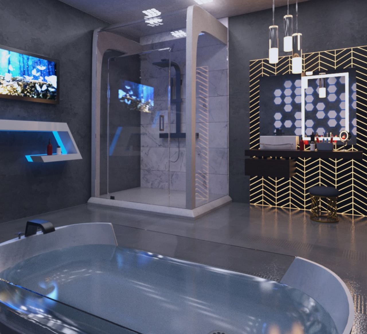 futuristic bathroom 3d model