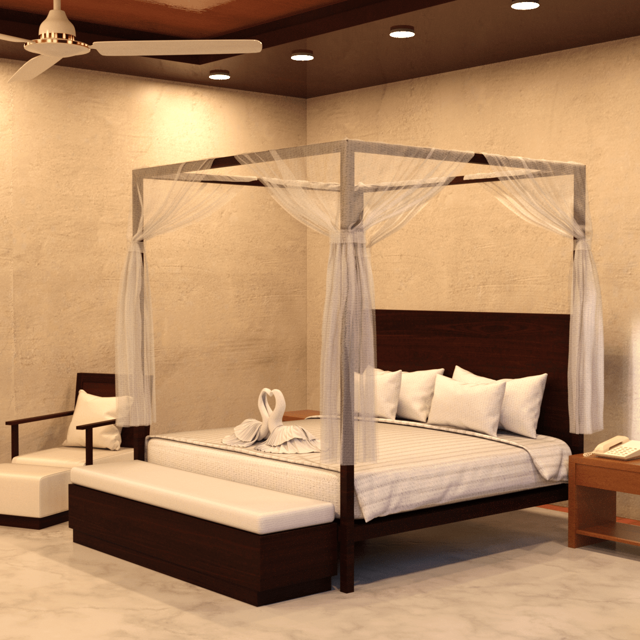Luxury bedroom 3d model