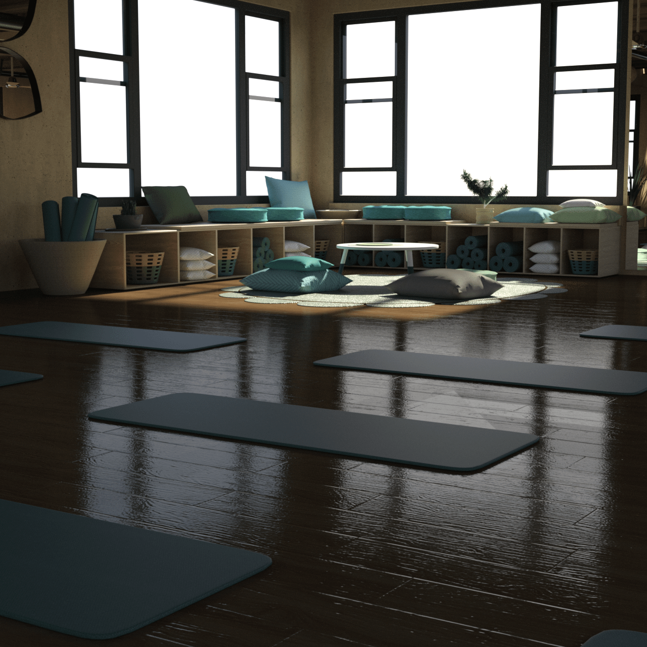 Showing other parts of the yoga studio