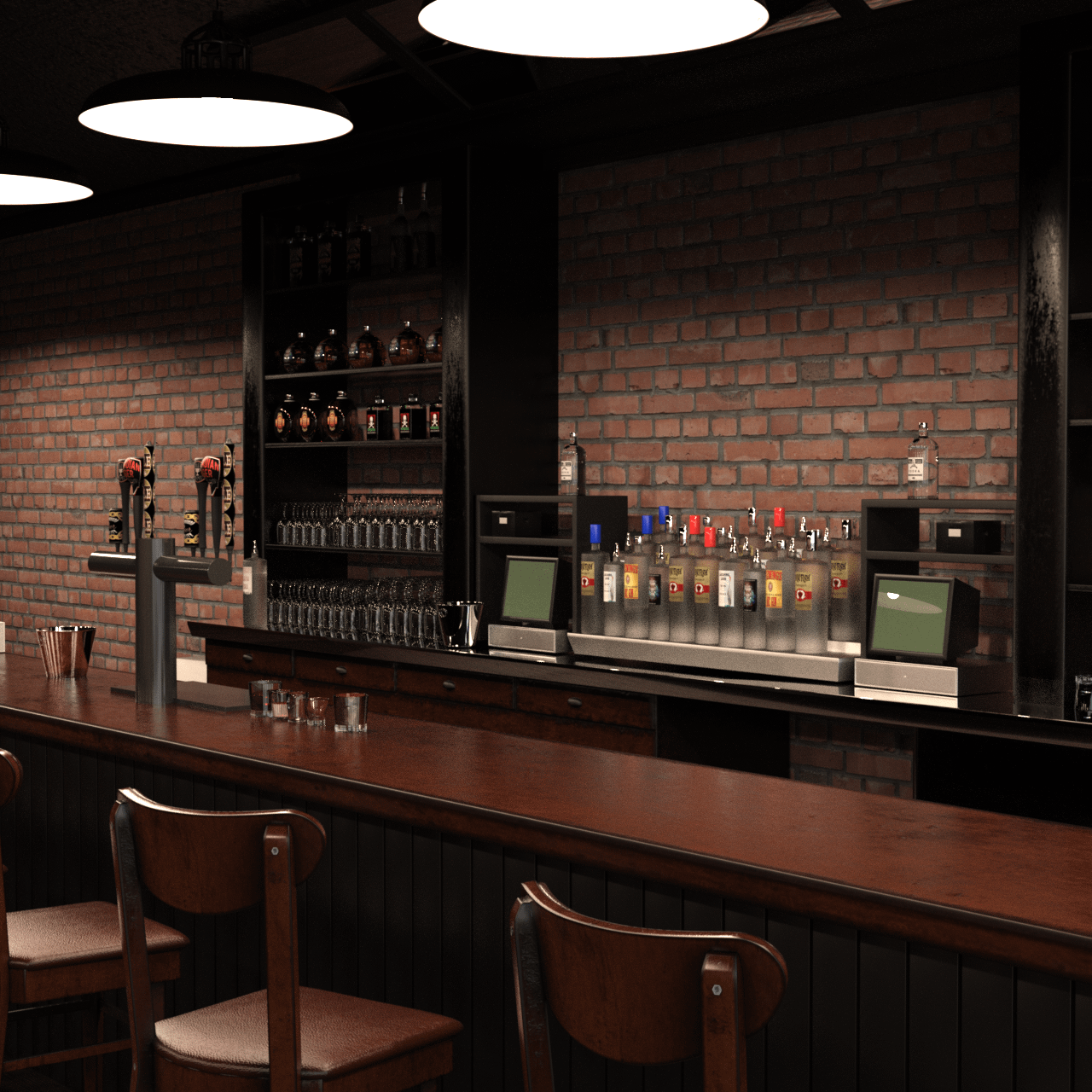 bar 3d model with poses