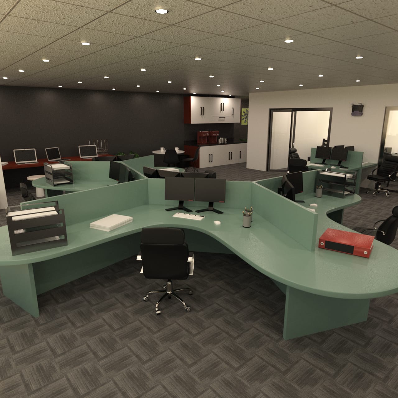Modern Office Space 3d Model