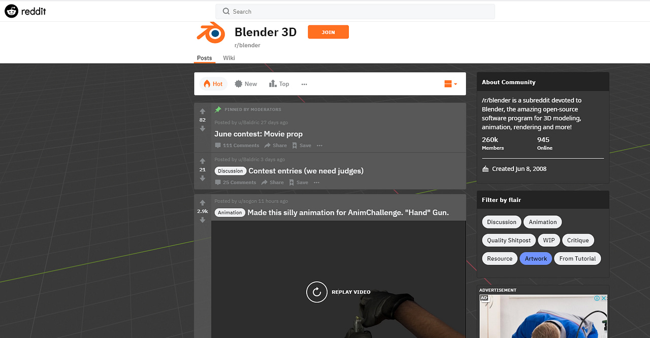 Subreddit about Blender 3d