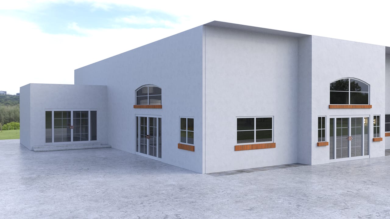 Outside view of the 3d model