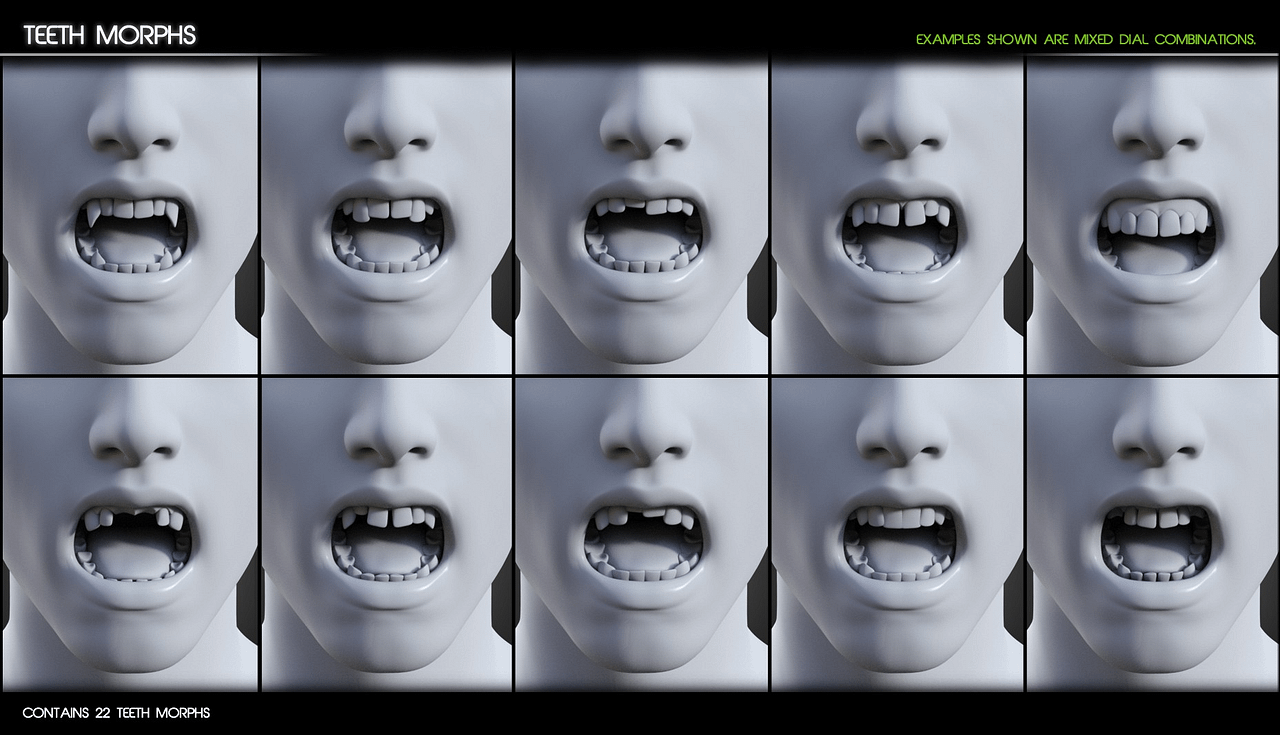 Additional teeth morph for daz figures