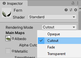 unity rendering mode cutout