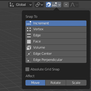 blender how to snap