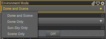 Environment Mode options inside Daz  Studio Render Settings