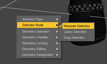 selection mode option window