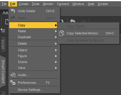 daz copy selected item to duplicate an object