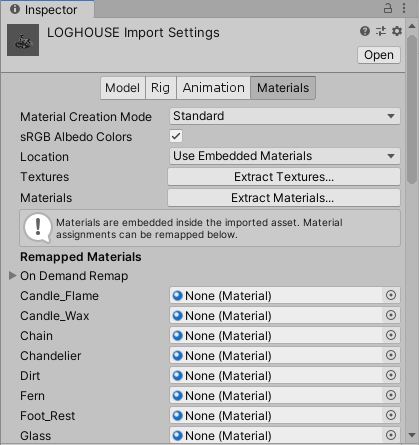 daz product opend in unity inspector