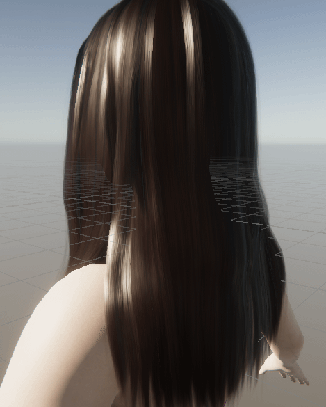 unity scene rose character hair material back view