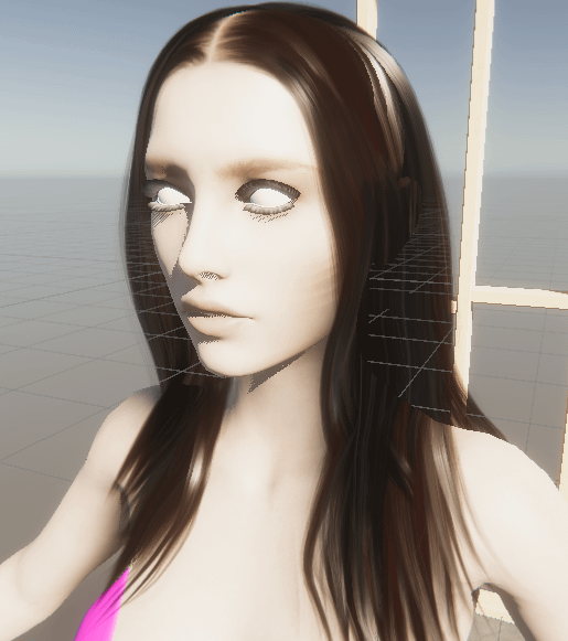 unity scene rose character hair material front view