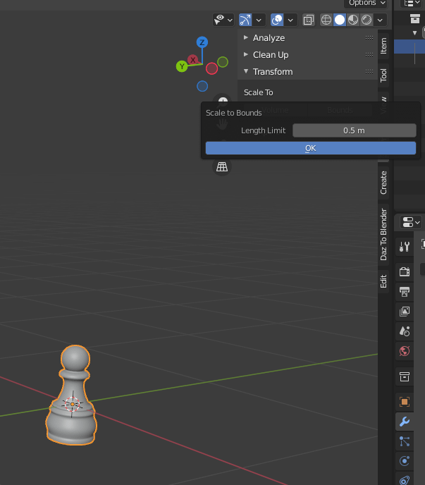 blender 3d printing scale to bounds
