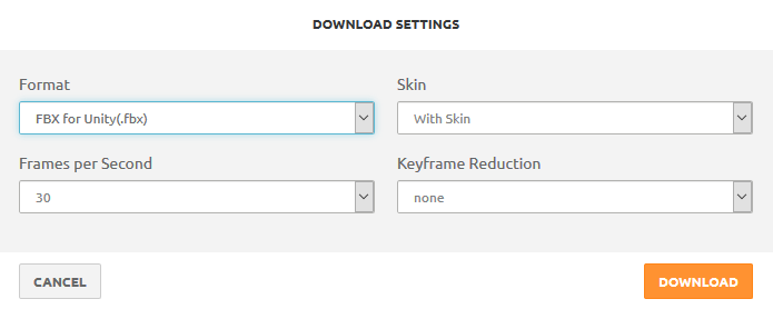Maximo download settings for unity3d