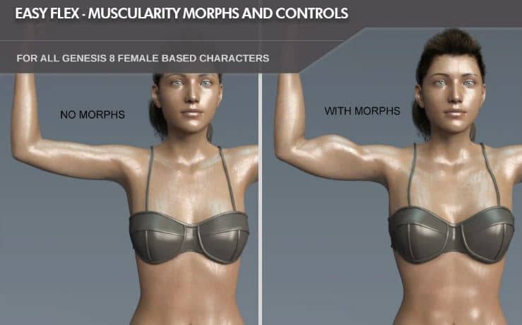 easy daz3d flex muscularity morph for female