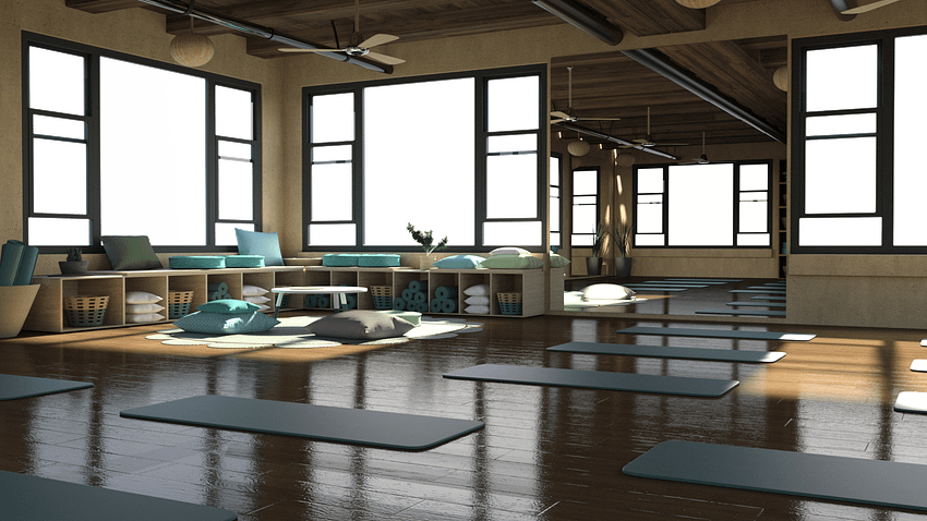 3d model of a yoga studio