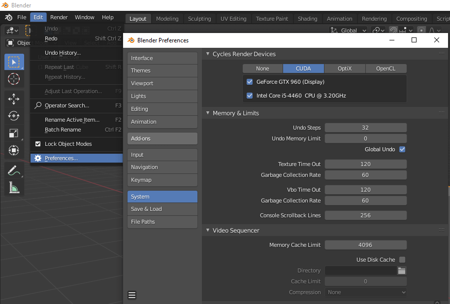 blender how to increase undo steps